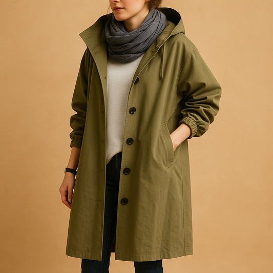 Imperméable Long en Coton pour Femmes