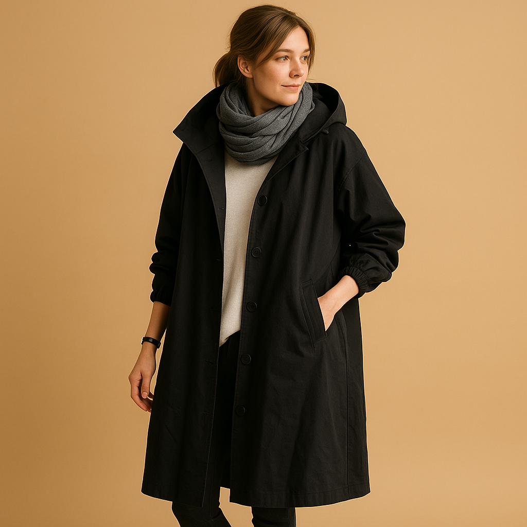 Imperméable Long en Coton pour Femmes
