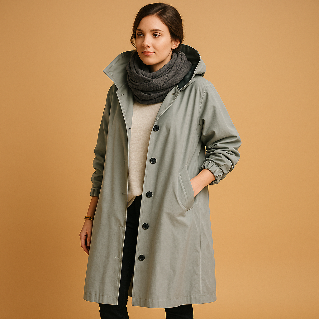 Imperméable Long en Coton pour Femmes