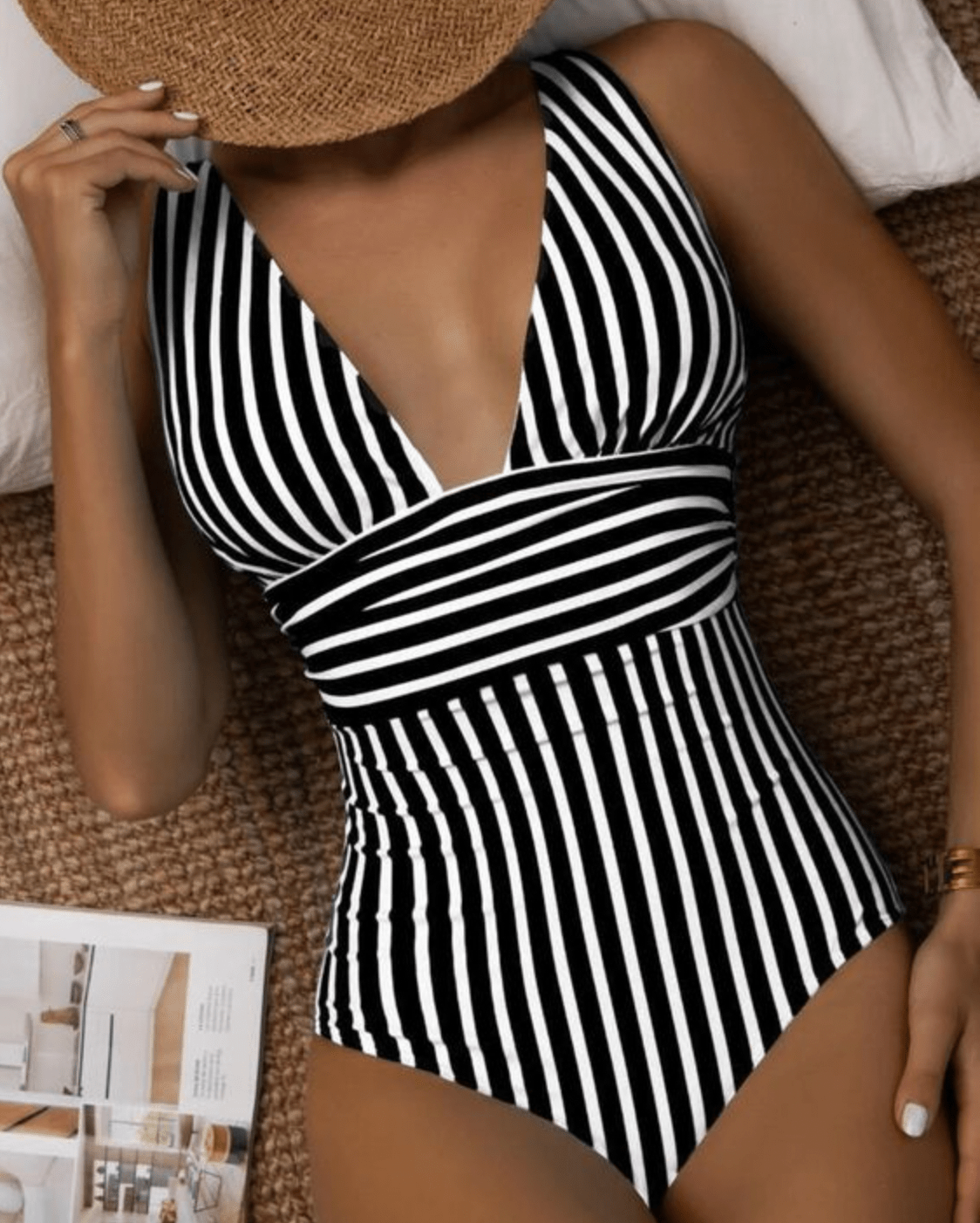 Maillot de Bain Élégant à Rayures pour Femmes - Marie Montel