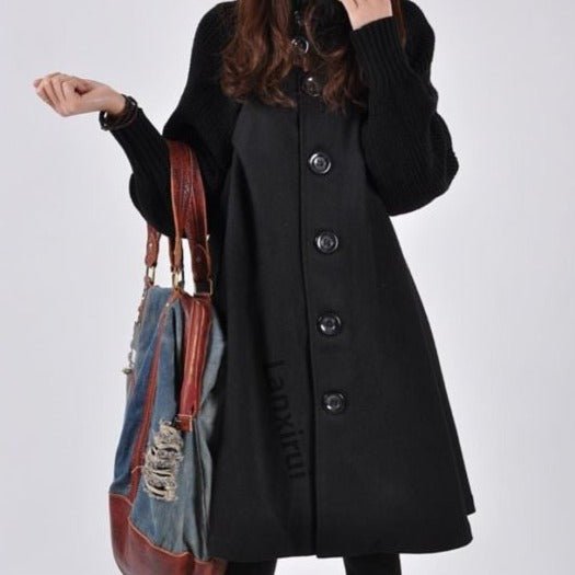 Manteau en Patchwork à Col Haut pour Femmes - Marie Montel