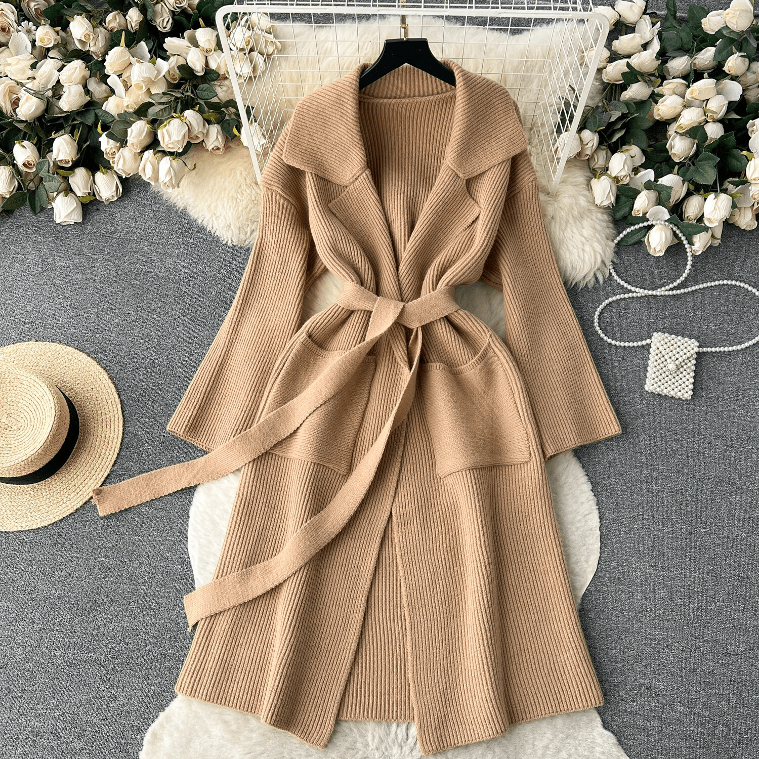 Manteau Long en Maille pour Femmes - Marie Montel