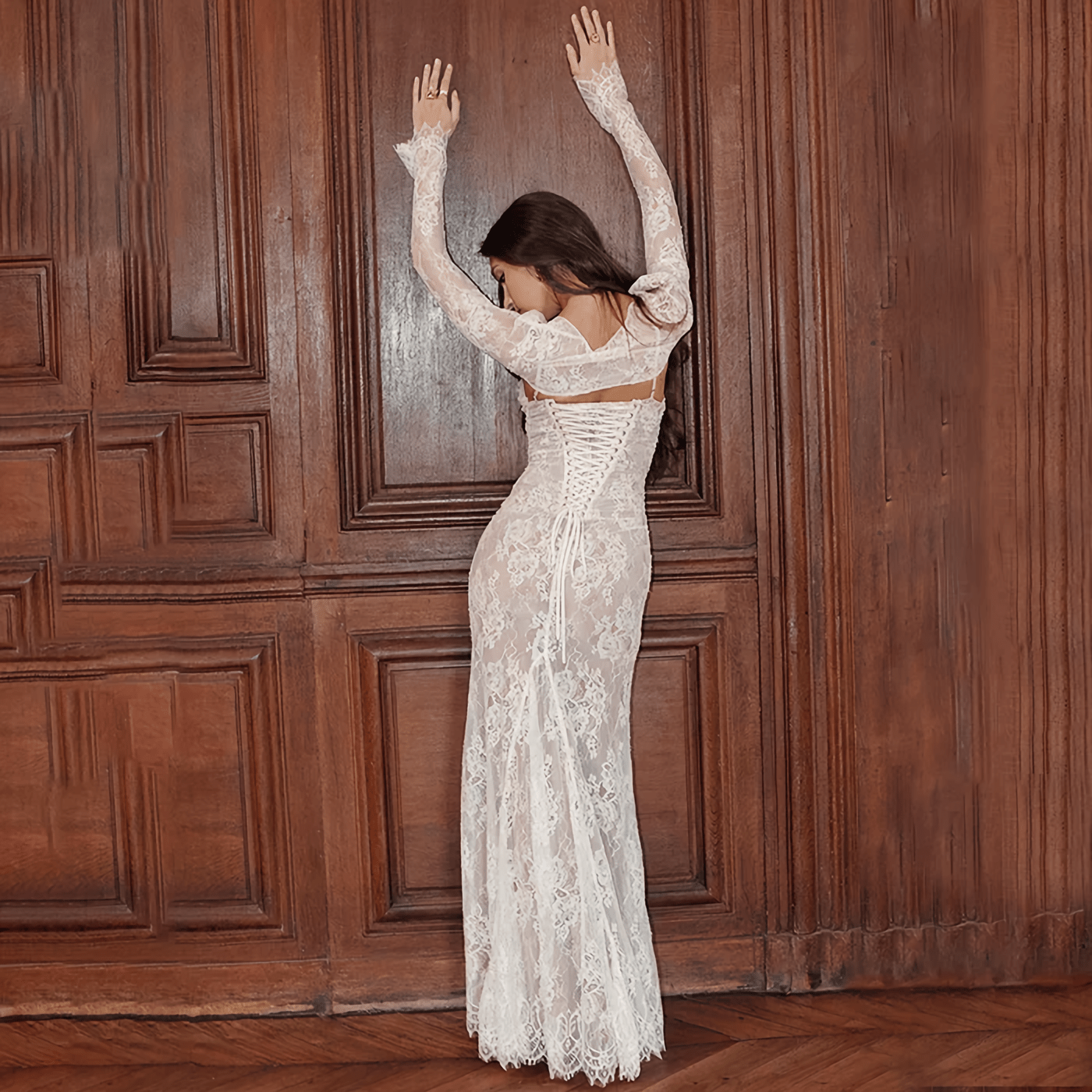 Maxi Robe Élégante avec Détails en Dentelle pour Femmes - Marie Montel