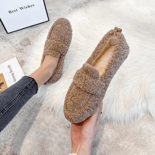 Mocassins Douillets en Peluche pour Femmes - Marie Montel