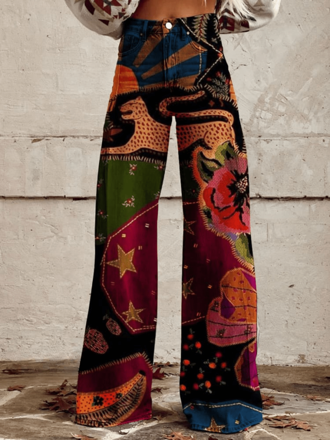 Pantalon ample imprimé vintage pour Femmes - Marie Montel