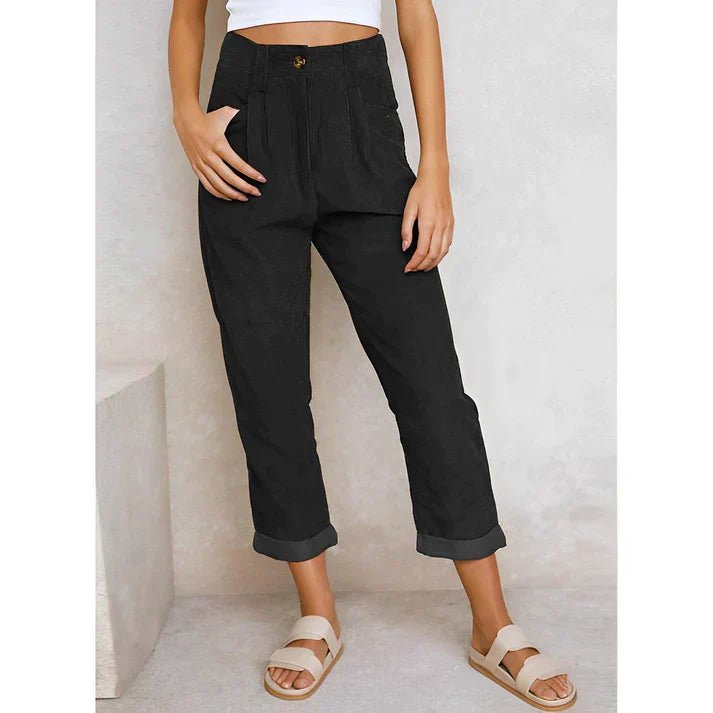 Pantalon Chic Élevé en Velours pour Femmes - Marie Montel