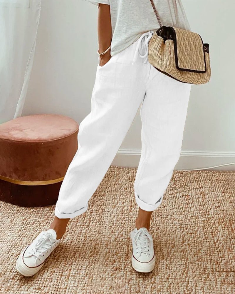 Pantalon Chic en Mélange de Coton pour Femmes - Marie Montel