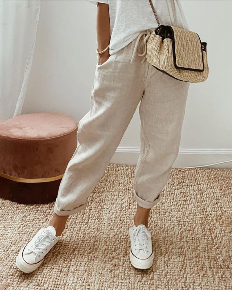 Pantalon Chic en Mélange de Coton pour Femmes - Marie Montel