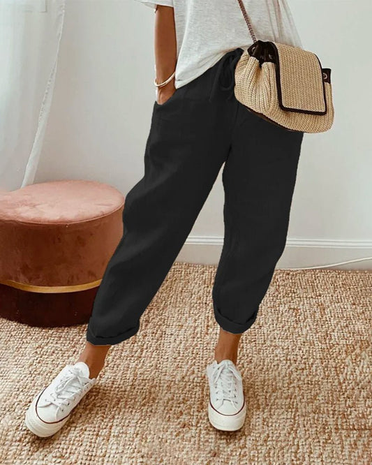 Pantalon Chic en Mélange de Coton pour Femmes - Marie Montel