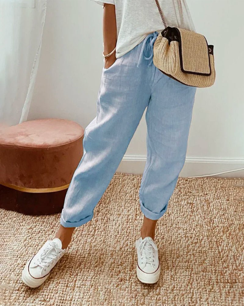 Pantalon Chic en Mélange de Coton pour Femmes - Marie Montel