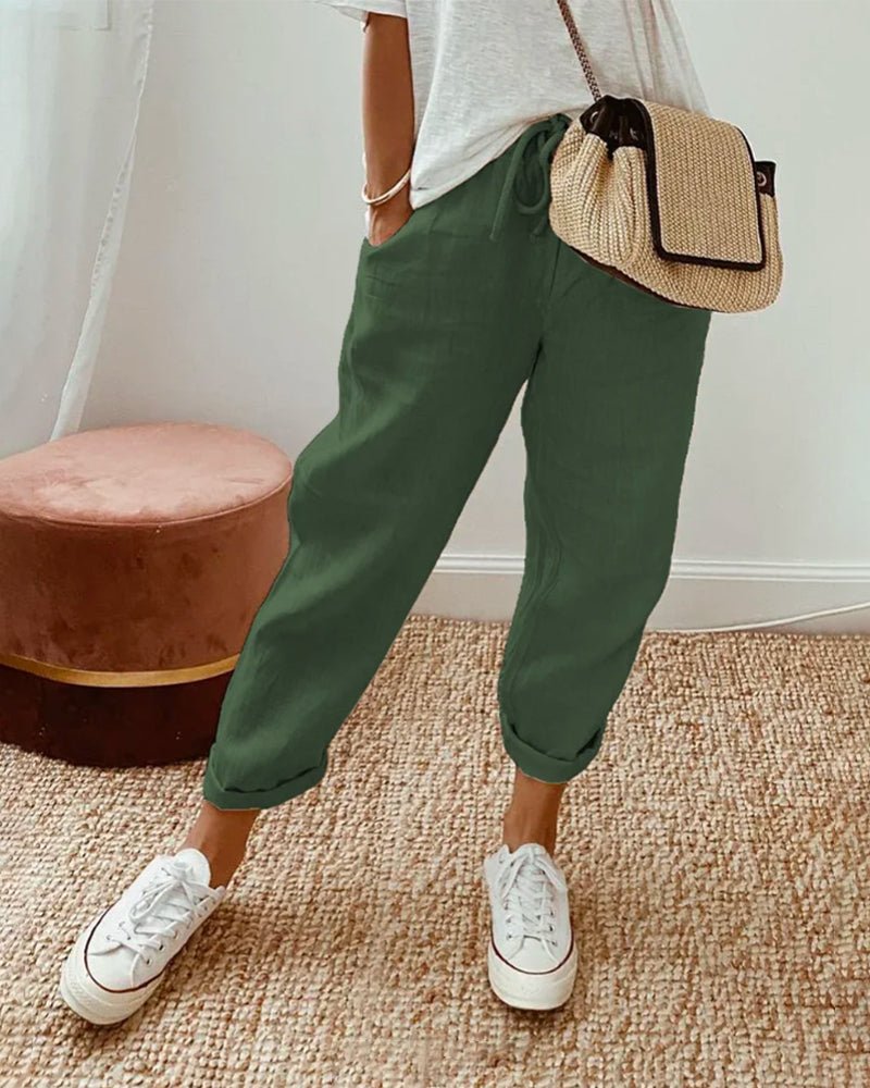 Pantalon Chic en Mélange de Coton pour Femmes - Marie Montel