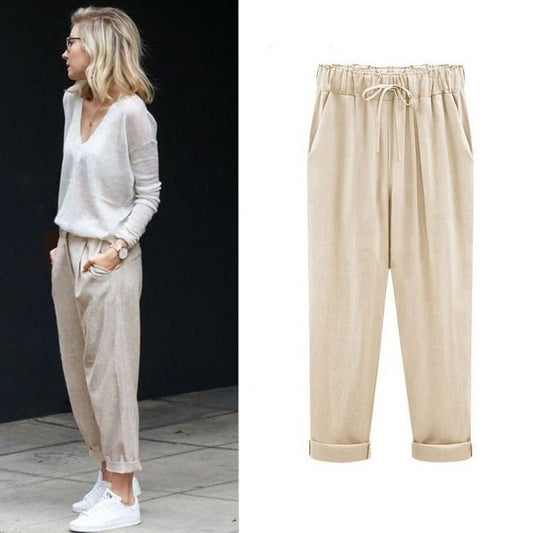 Pantalon Décontracté en Coton pour Femmes - Marie Montel