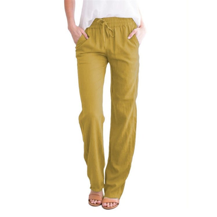 Pantalon Décontracté en Mélange de Coton pour Femmes - Marie Montel