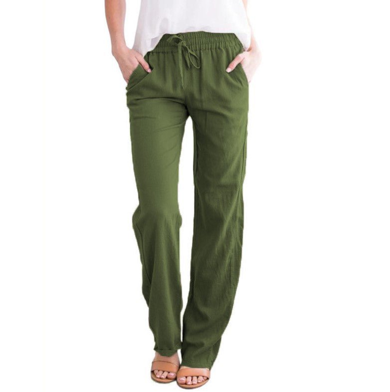 Pantalon Décontracté en Mélange de Coton pour Femmes - Marie Montel