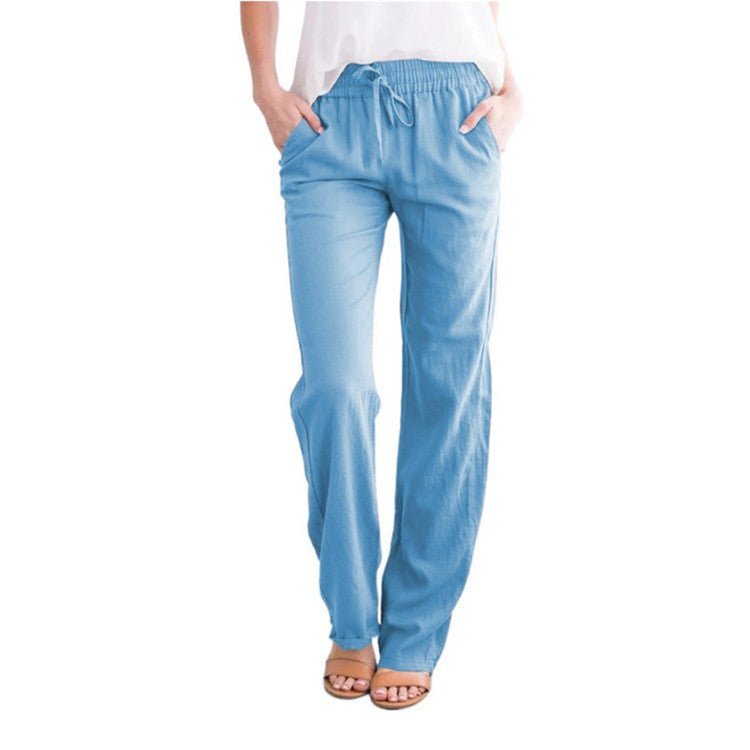 Pantalon Décontracté en Mélange de Coton pour Femmes - Marie Montel