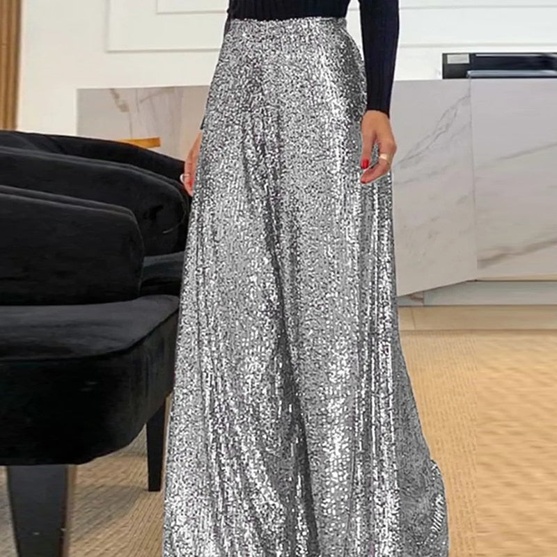Pantalon Élégant en Paillettes pour Femmes - Marie Montel