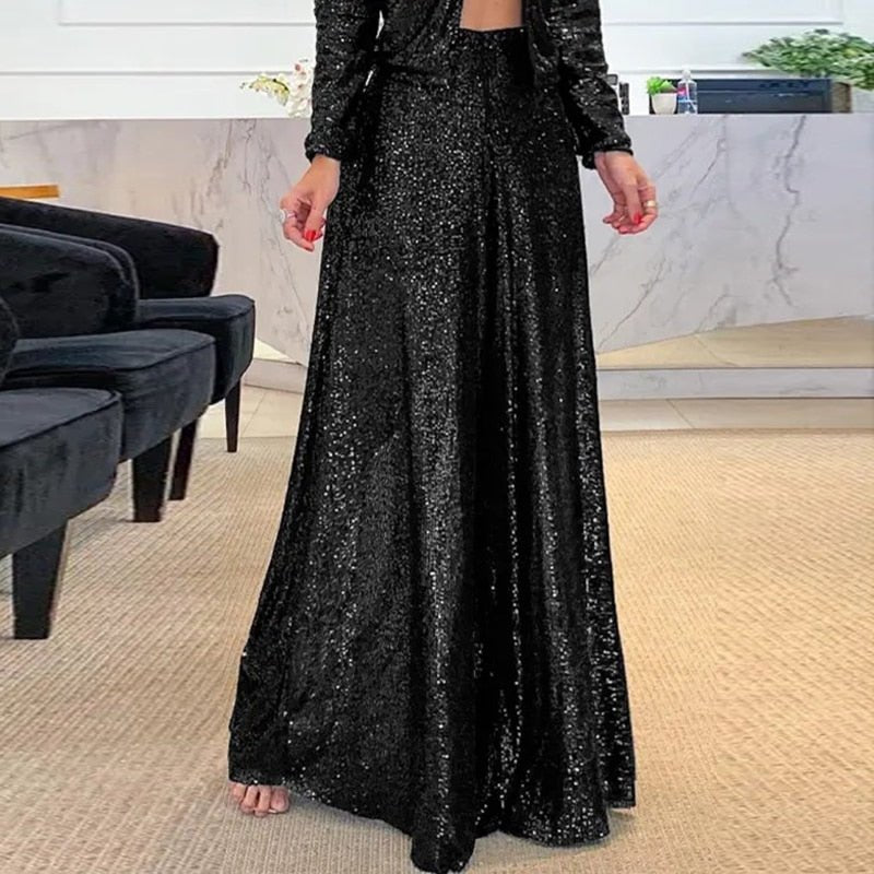 Pantalon Élégant en Paillettes pour Femmes - Marie Montel