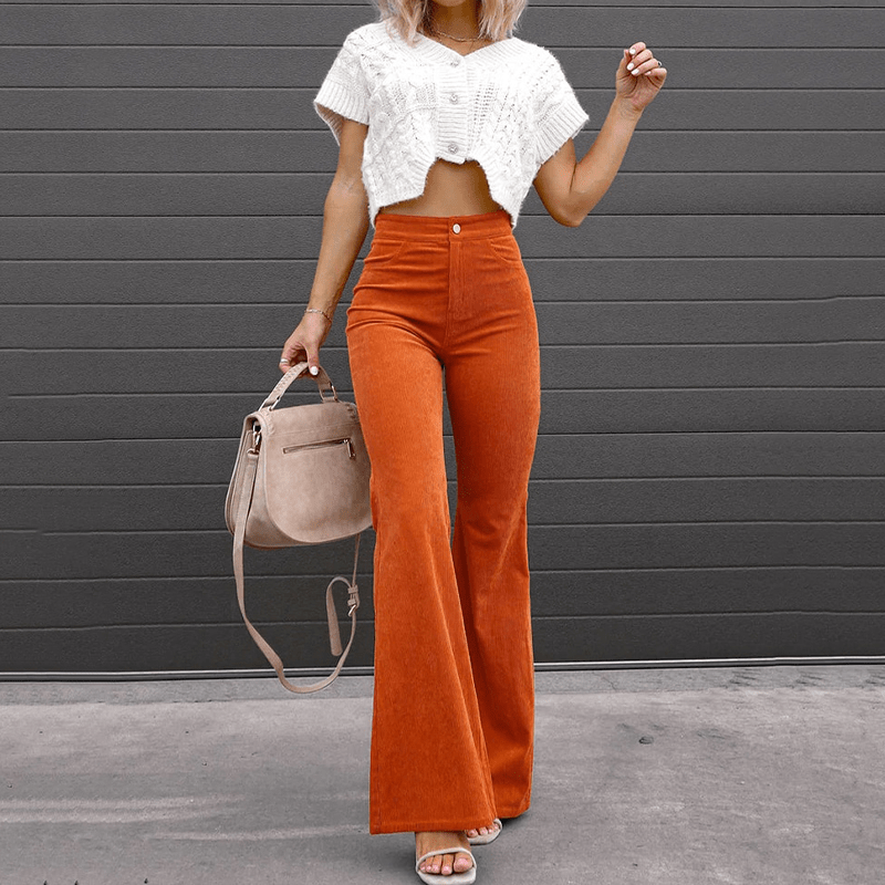 Pantalon Évasé à Taille Haute pour Femmes - Marie Montel