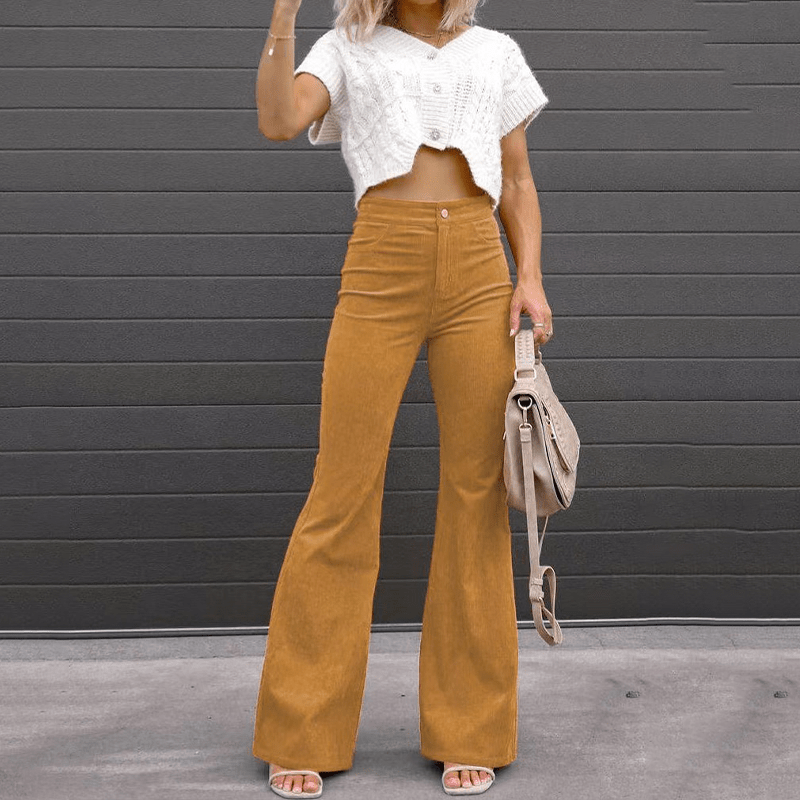 Pantalon Évasé à Taille Haute pour Femmes - Marie Montel