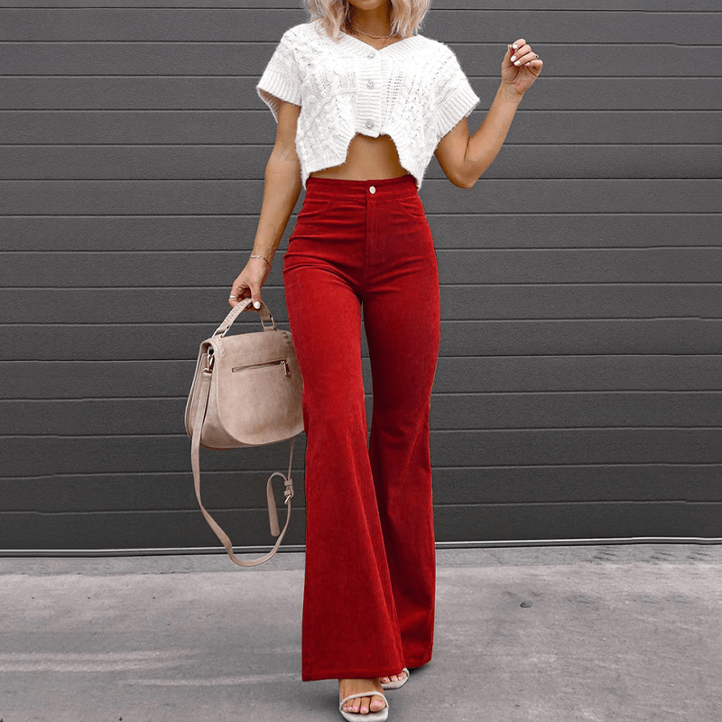 Pantalon Évasé à Taille Haute pour Femmes - Marie Montel