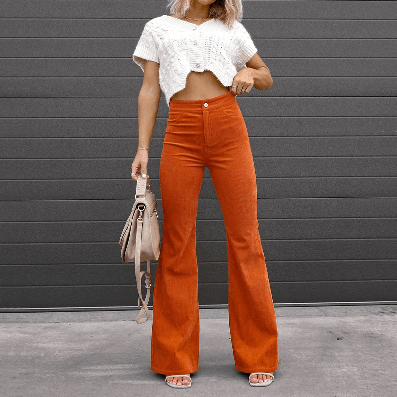 Pantalon Évasé à Taille Haute pour Femmes - Marie Montel