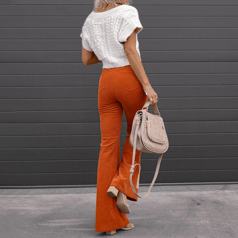 Pantalon Évasé à Taille Haute pour Femmes - Marie Montel