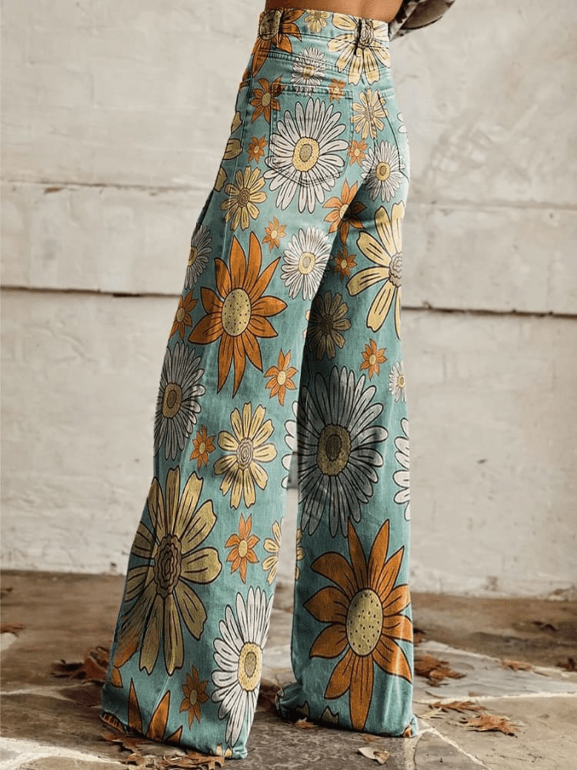 Pantalon Évasé Imprimé Floral pour Femmes - Marie Montel