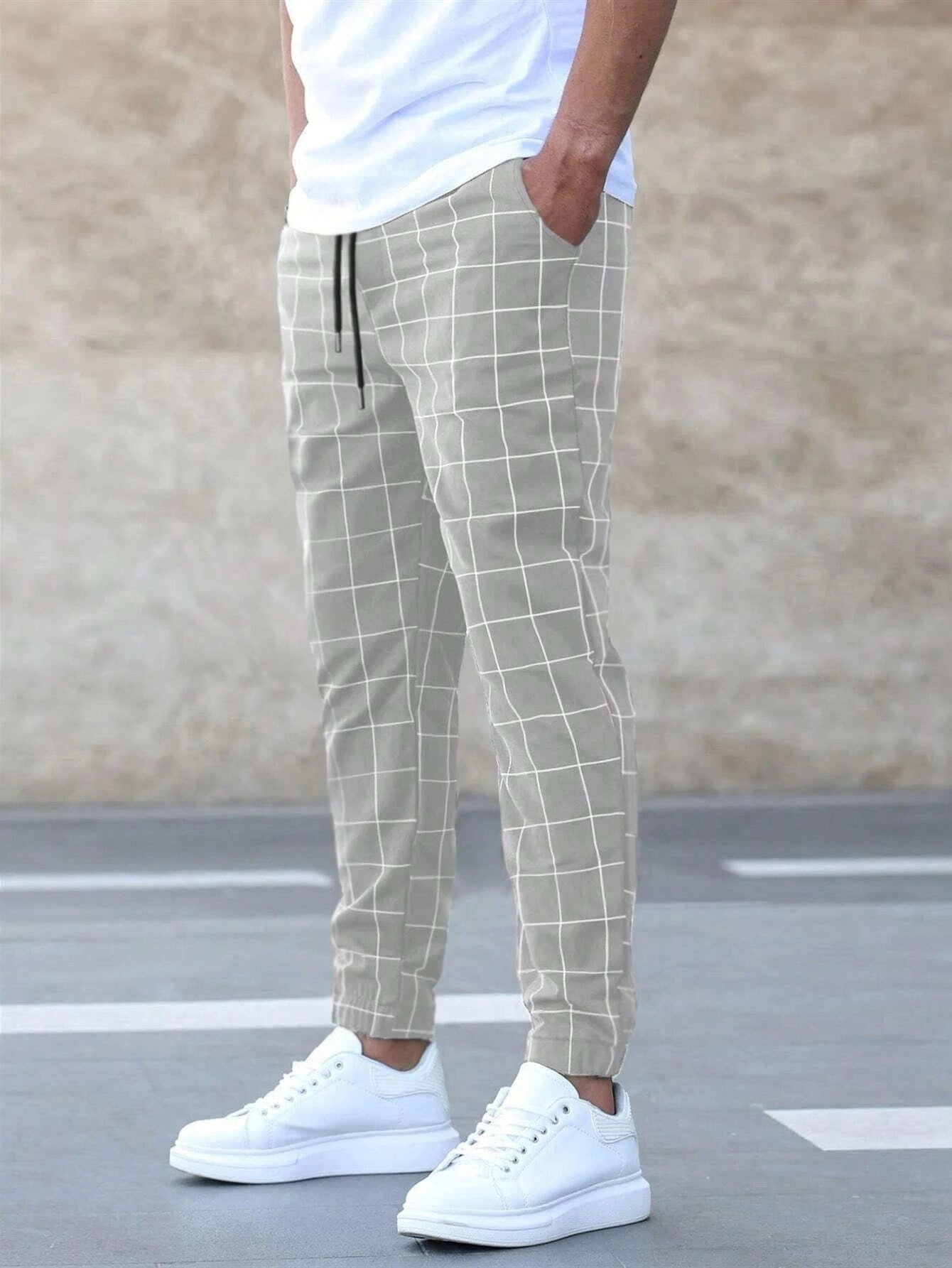 Pantalon Jogger à Carreaux pour Hommes - Marie Montel