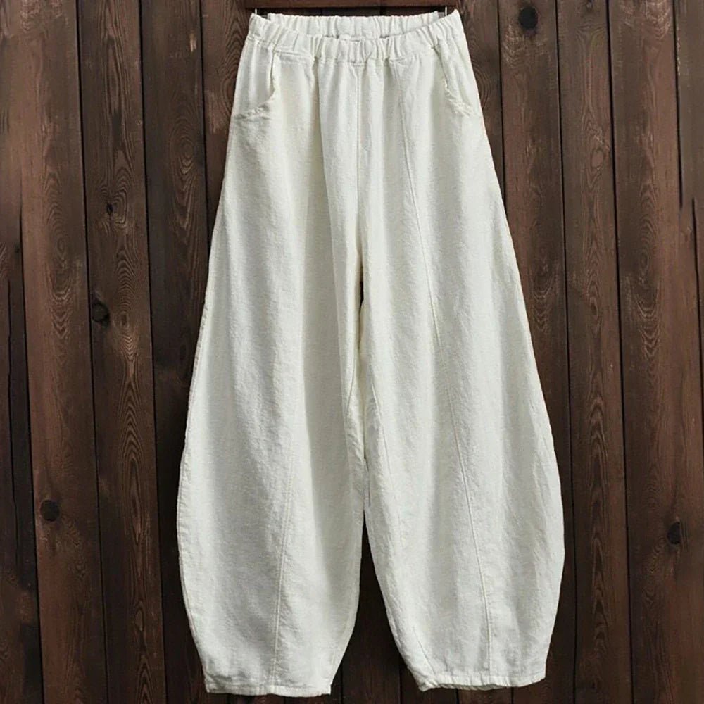 Pantalon Large Chic en Mélange de Coton pour Femmes - Marie Montel
