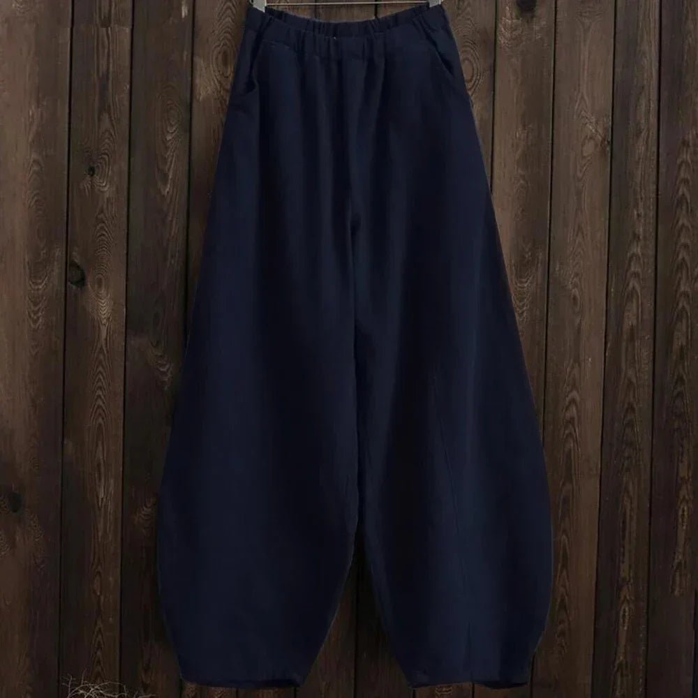 Pantalon Large Chic en Mélange de Coton pour Femmes - Marie Montel