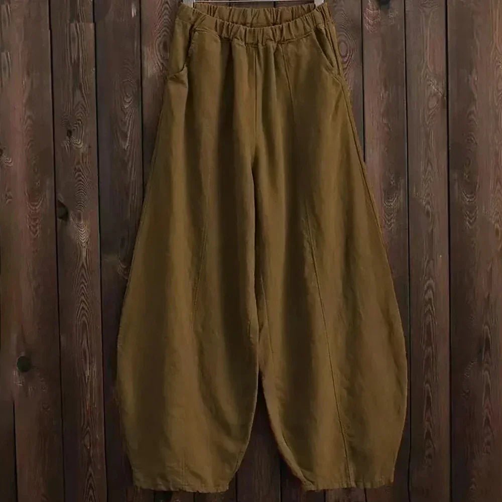 Pantalon Large Chic en Mélange de Coton pour Femmes - Marie Montel