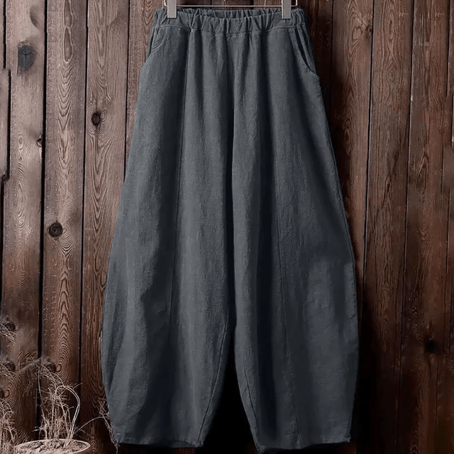 Pantalon Large Chic en Mélange de Coton pour Femmes - Marie Montel