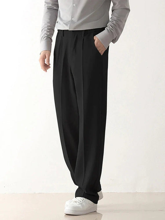 Pantalons Formels Drapés pour Hommes - Pantalons Ajustés Relaxés pour le Travail et les Occasions Décontractées - Marie Montel