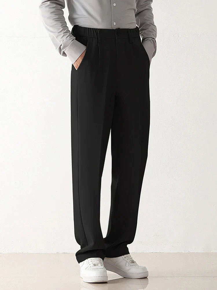 Pantalons Formels Drapés pour Hommes - Pantalons Ajustés Relaxés pour le Travail et les Occasions Décontractées - Marie Montel