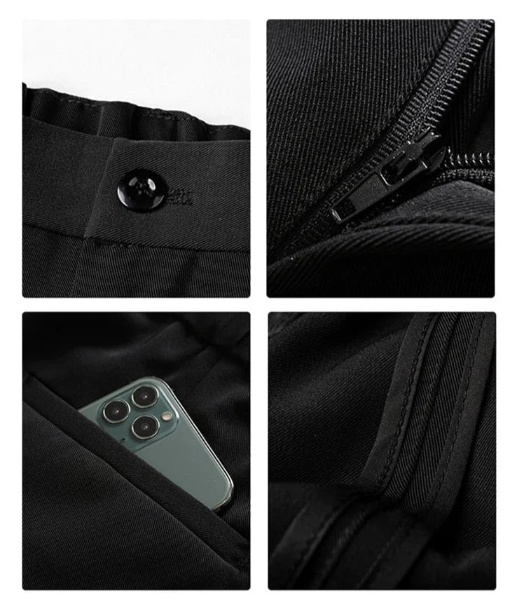 Pantalons Formels Drapés pour Hommes - Pantalons Ajustés Relaxés pour le Travail et les Occasions Décontractées - Marie Montel