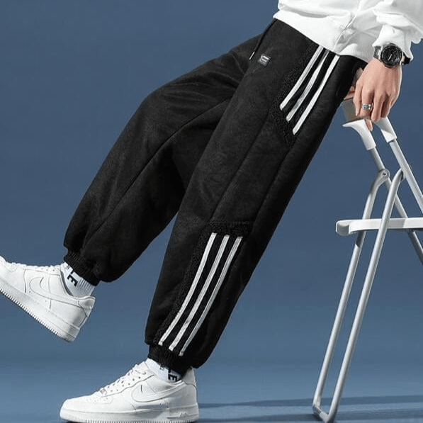 Pantalons Jogging pour Hommes - Fleece Détente avec Détails Rayés pour un Style Urbain - Marie Montel