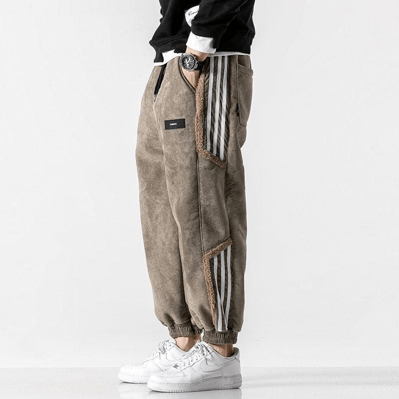 Pantalons Jogging pour Hommes - Fleece Détente avec Détails Rayés pour un Style Urbain - Marie Montel
