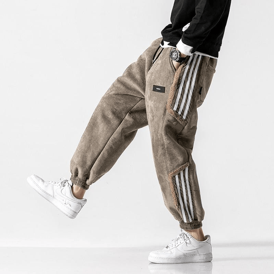 Pantalons Jogging pour Hommes - Fleece Détente avec Détails Rayés pour un Style Urbain - Marie Montel