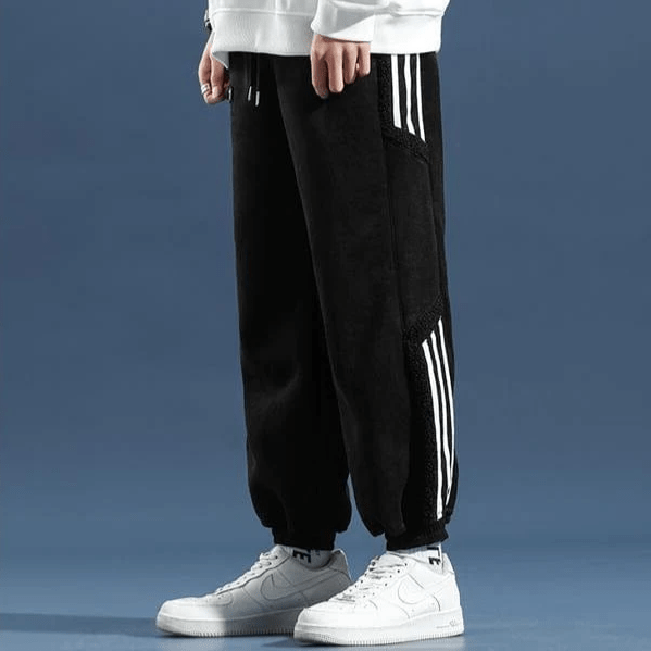 Pantalons Jogging pour Hommes - Fleece Détente avec Détails Rayés pour un Style Urbain - Marie Montel