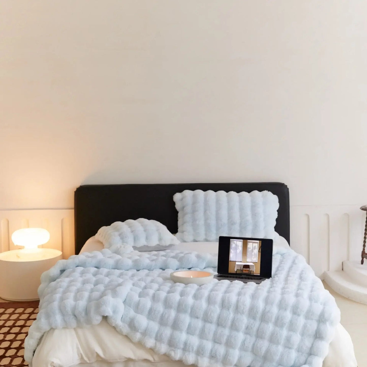 Plaid Doux en Fausse Fourrure de Lapin - Marie Montel