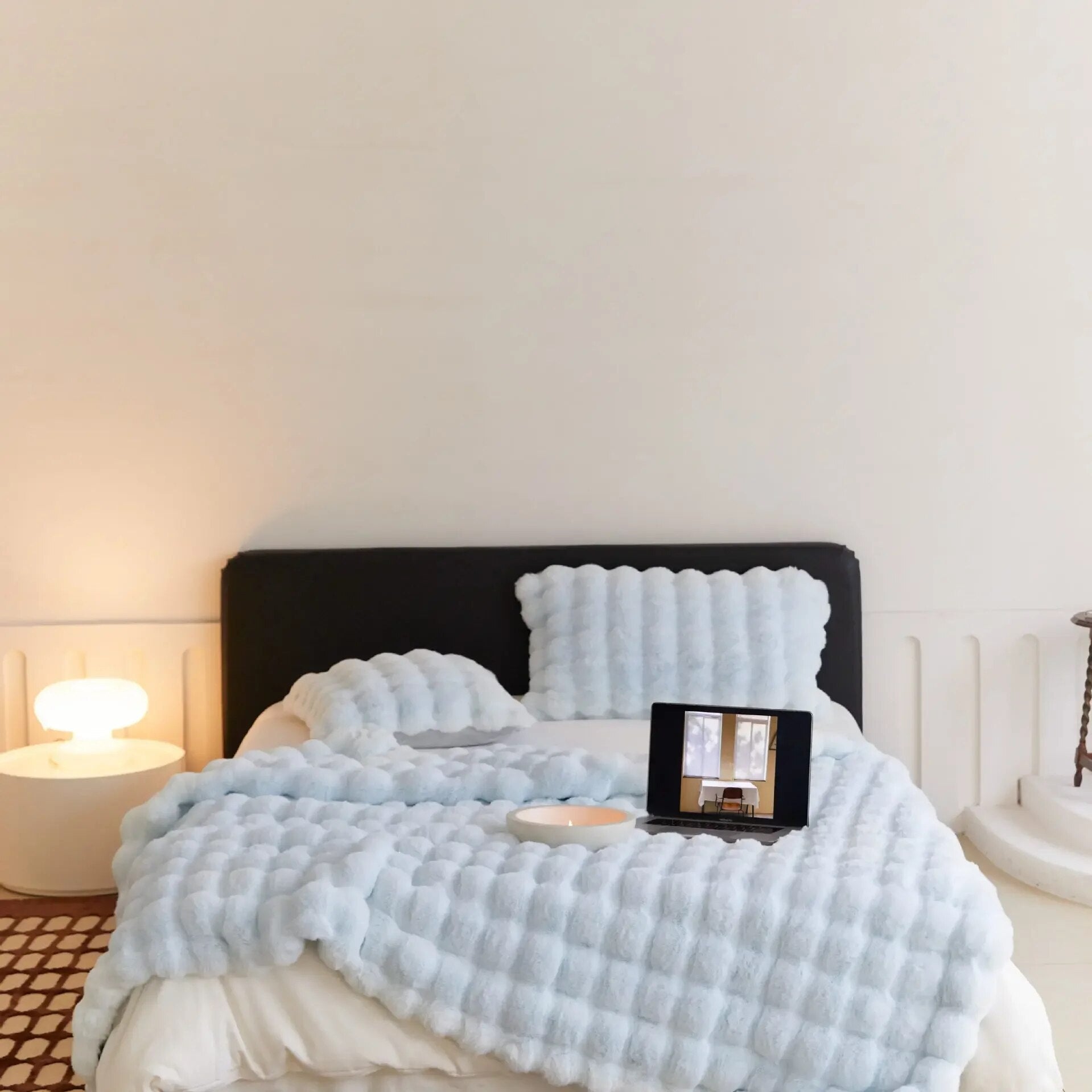 Plaid Doux en Fausse Fourrure de Lapin - Marie Montel