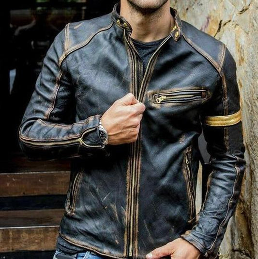 Veste en cuir élégante pour hommes