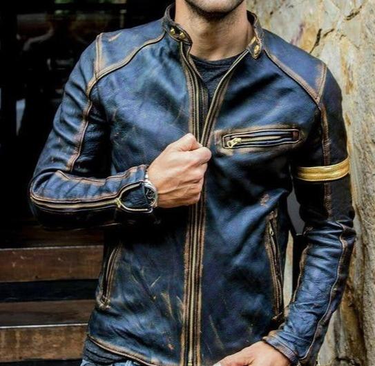 Veste en cuir élégante pour hommes