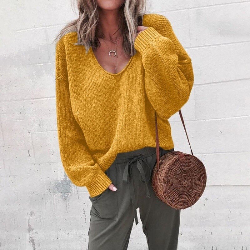 Pull Chic à V - Cou Long pour Femmes - Marie Montel