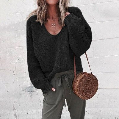 Pull Chic à V - Cou Long pour Femmes - Marie Montel