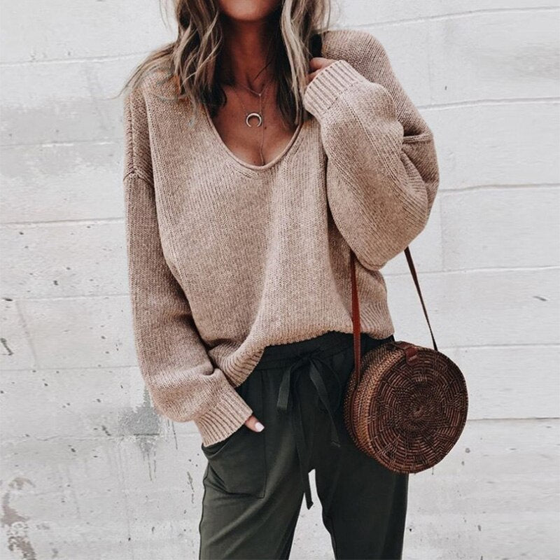 Pull Chic à V - Cou Long pour Femmes - Marie Montel
