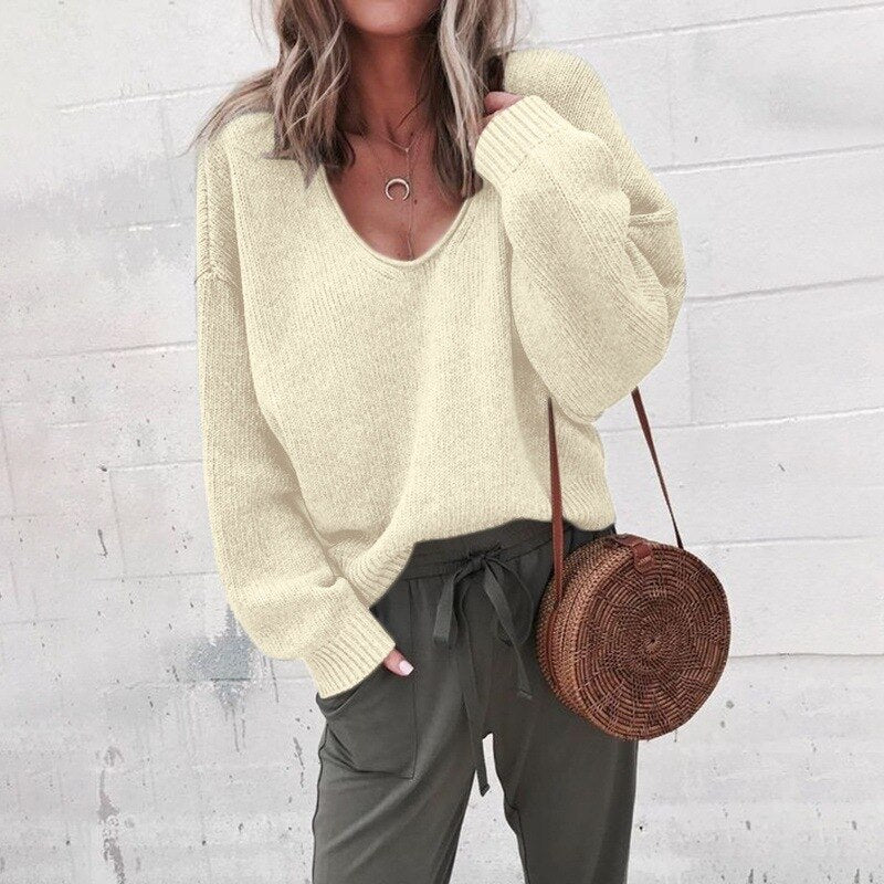 Pull Chic à V - Cou Long pour Femmes - Marie Montel