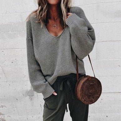 Pull Chic à V - Cou Long pour Femmes - Marie Montel