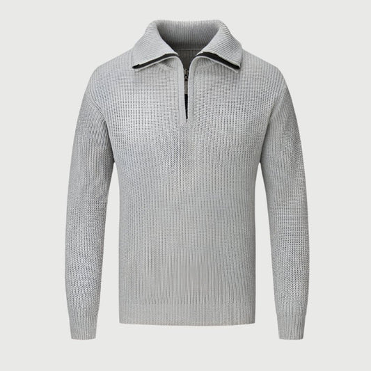 Pull Col Montant Demi - Zip pour Hommes - Marie Montel
