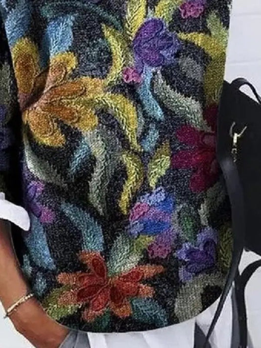 Pull Fleurs Élégant pour Femmes - Marie Montel